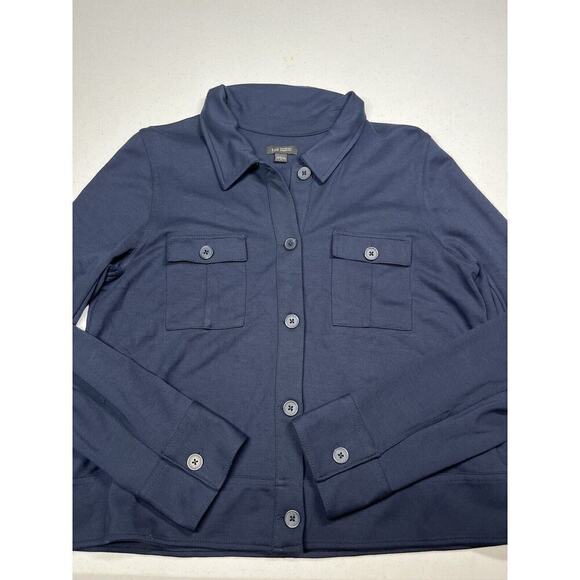 J. Jill Weaver Collection Double Face Jersey Knit Flap Pocket Jacket Small - Picture 1 of 7